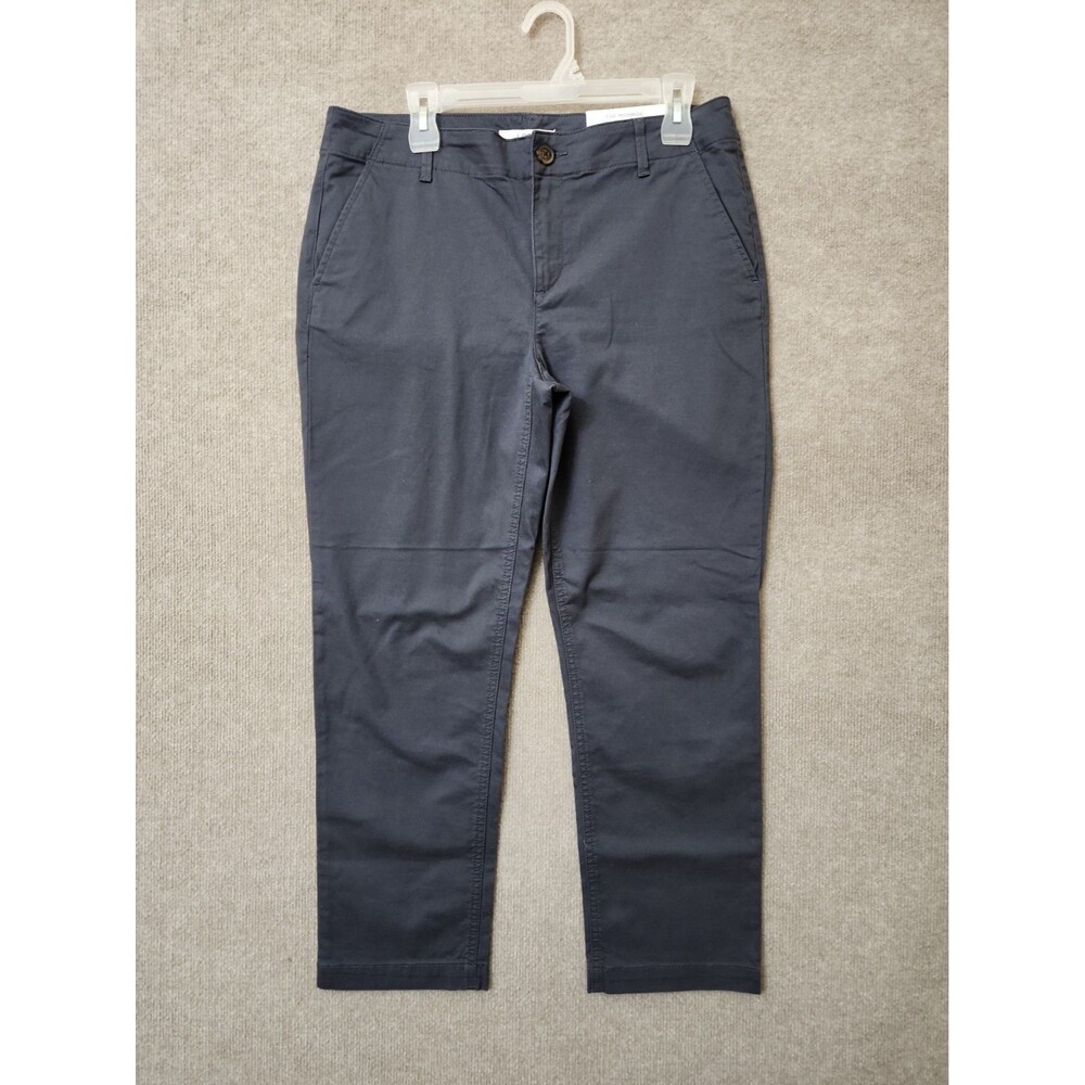Ann Taylor LOFT Monroe Slim Chino Ankle Pants Womens 8 Gray Stretch NEW
